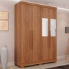 Guarda-Roupa Solteiro Pinheiro 4 Portas 2 Gavetas com Pés e Espelho Cinamomo - Pnr Móveis