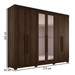 Guarda-Roupa Casal Palazzo Luxo 6 Portas 6 Gavetas 100% Mdf com Espelho Savana - Pnr Móveis