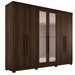 Guarda-Roupa Casal Palazzo Luxo 6 Portas 6 Gavetas 100% Mdf com Espelho Savana - Pnr Móveis