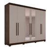 Guarda-Roupa Casal Palazzo Luxo 6 Portas 6 Gavetas 100% Mdf com Espelho Savana/Off White - Pnr Móveis