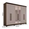 Guarda-Roupa Casal Palazzo Luxo 6 Portas 6 Gavetas 100% Mdf com Espelho Savana/Off White - Pnr Móveis