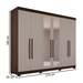 Guarda-Roupa Casal Palazzo Luxo 6 Portas 6 Gavetas 100% Mdf com Espelho Savana/Off White - Pnr Móveis