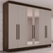 Guarda-Roupa Casal Palazzo Luxo 6 Portas 6 Gavetas 100% Mdf com Espelho Savana/Off White - Pnr Móveis