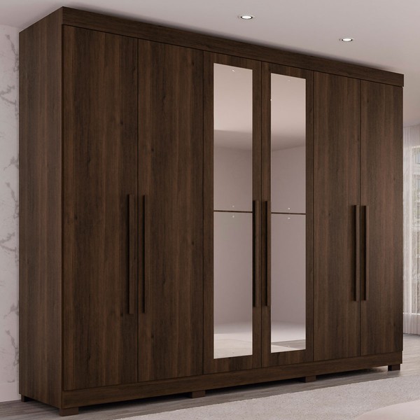 Guarda-Roupa Casal Palazzo Luxo 6 Portas 6 Gavetas 100% Mdf Savana - Pnr Móveis