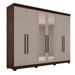 Guarda-Roupa Casal Palazzo Luxo 6 Portas 6 Gavetas 100% Mdf Savana/Off White - Pnr Móveis