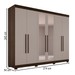 Guarda-Roupa Casal Palazzo Luxo 6 Portas 6 Gavetas 100% Mdf Savana/Off White - Pnr Móveis
