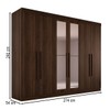 Guarda-Roupa Casal Palazzo Luxo 6 Porta 6 Gavetas 100% Mdf com Espelho Savana - Pnr Móveis