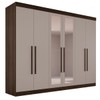 Guarda-Roupa Casal Palazzo Luxo 6 Porta 6 Gavetas 100% Mdf com Espelho Savana/Off White - Pnr Móveis