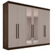 Guarda-Roupa Casal Palazzo Luxo 6 Porta 6 Gavetas 100% Mdf com Espelho Savana/Off White - Pnr Móveis