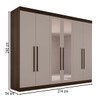 Guarda-Roupa Casal Palazzo Luxo 6 Porta 6 Gavetas 100% Mdf com Espelho Savana/Off White - Pnr Móveis