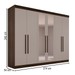 Guarda-Roupa Casal Palazzo Luxo 6 Porta 6 Gavetas 100% Mdf com Espelho Savana/Off White - Pnr Móveis