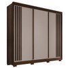 Guarda-Roupa Casal Grécia 3 Portas 4 Gavetas 100% Mdf Ripado Savana/Off White - Pnr Móveis