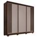 Guarda-Roupa Casal Grécia 3 Portas 4 Gavetas 100% Mdf Ripado Savana/Off White - Pnr Móveis