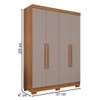 Guarda-Roupa Solteiro Pinheiro 4 Portas 2 Gavetas Cinamomo/Off White - Pnr Móveis