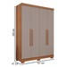 Guarda-Roupa Solteiro Pinheiro 4 Portas 2 Gavetas Cinamomo/Off White - Pnr Móveis