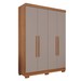 Guarda-Roupa Solteiro Pinheiro 4 Portas 2 Gavetas Cinamomo/Off White - Pnr Móveis