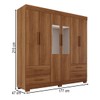 Guarda-Roupa Casal Kali 6 Portas 4 Gavetas com Espelho Cinamomo - Pnr Móveis