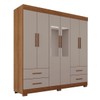 Guarda-Roupa Casal Kali 6 Portas 4 Gavetas com Espelho Cinamomo/Off White - Pnr Móveis