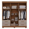 Guarda-Roupa Casal Kali 6 Portas 4 Gavetas com Espelho Cinamomo/Off White - Pnr Móveis