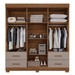 Guarda-Roupa Casal Kali 6 Portas 4 Gavetas com Espelho Cinamomo/Off White - Pnr Móveis