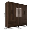 Guarda-Roupa Casal Kali 6 Portas 4 Gavetas com Espelho Savana - Pnr Móveis