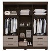 Guarda-Roupa Casal Kali 6 Portas 4 Gavetas com Espelho Savana/Off White - Pnr Móveis