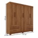 Guarda-Roupa Casal Kali 6 Portas 4 Gavetas Cinamomo - Pnr Móveis