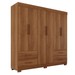 Guarda-Roupa Casal Kali 6 Portas 4 Gavetas Cinamomo - Pnr Móveis