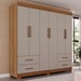 Guarda-Roupa Casal Kali 6 Portas 4 Gavetas Cinamomo/Off White - Pnr Móveis