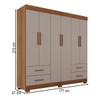 Guarda-Roupa Casal Kali 6 Portas 4 Gavetas Cinamomo/Off White - Pnr Móveis