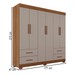 Guarda-Roupa Casal Kali 6 Portas 4 Gavetas Cinamomo/Off White - Pnr Móveis