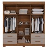 Guarda-Roupa Casal Kali 6 Portas 4 Gavetas Cinamomo/Off White - Pnr Móveis