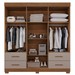 Guarda-Roupa Casal Kali 6 Portas 4 Gavetas Cinamomo/Off White - Pnr Móveis
