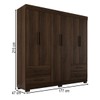 Guarda-Roupa Casal Kali 6 Portas 4 Gavetas Savana - Pnr Móveis