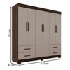 Guarda-Roupa Casal Kali 6 Portas 4 Gavetas Savana/Off White - Pnr Móveis