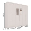 Guarda-Roupa Casal Pinheiro 6 Portas 2 Gavetas com Espelho Branco - Pnr Móveis