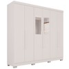 Guarda-Roupa Casal Pinheiro 6 Portas 2 Gavetas com Espelho Branco - Pnr Móveis
