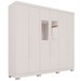 Guarda-Roupa Casal Pinheiro 6 Portas 2 Gavetas com Espelho Branco - Pnr Móveis