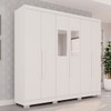 Guarda-Roupa Casal Pinheiro 6 Portas 2 Gavetas com Espelho Branco - Pnr Móveis