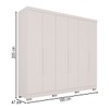 Guarda-Roupa Casal Pinheiro 6 Portas 2 Gavetas Branco - Pnr Móveis