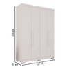 Guarda-Roupa Solteiro Pinheiro 4 Portas 2 Gavetas Branco - Pnr Móveis