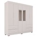 Guarda-Roupa Casal Kali 6 Portas 4 Gavetas com Espelho Branco - Pnr Móveis