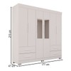 Guarda-Roupa Casal Kali 6 Portas 4 Gavetas com Espelho Branco - Pnr Móveis