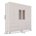 Guarda-Roupa Casal Kali 6 Portas 4 Gavetas com Espelho Branco - Pnr Móveis