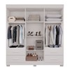 Guarda-Roupa Casal Kali 6 Portas 4 Gavetas com Espelho Branco - Pnr Móveis