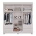 Guarda-Roupa Casal Kali 6 Portas 4 Gavetas com Espelho Branco - Pnr Móveis