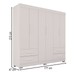 Guarda-Roupa Casal Kali 6 Portas 4 Gavetas Branco - Pnr Móveis