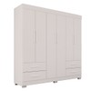 Guarda-Roupa Casal Kali 6 Portas 4 Gavetas Branco - Pnr Móveis