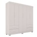 Guarda-Roupa Casal Kali 6 Portas 4 Gavetas Branco - Pnr Móveis