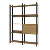Estante para Livros Barcelos 1 Porta 8 Prateleiras Mel/Preto - Pnr Móveis